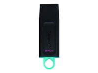 Kingston DataTraveler Exodia - USB-flashstasjon - 64 GB - USB 3.2 Gen 1 - svart med blågrønt DTX/64GB