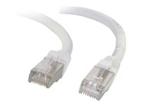 C2G Cat6a Booted Shielded (STP) Network Patch Cable - Koblingskabel - RJ-45 (hann) til RJ-45 (hann) - 10 m - STP - CAT 6a - formstøpt, uten hindringer, flertrådet - hvit 89941