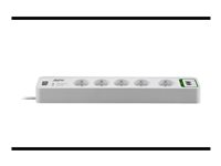 APC SurgeArrest Essential - Overspenningsavleder - AC 230 V - 2300 watt - utgangskontakter: 5 - 1.83 m kabel - Belgia, Frankrike - hvit PM5T-FR