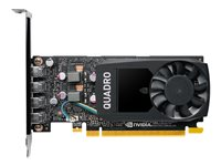 NVIDIA Quadro P1000 - Grafikkort - Quadro P1000 - 4 GB GDDR5 - PCIe 3.0 x16 lav profil - 4 x Mini DisplayPort - Adapters Included VCQP1000V2-PB