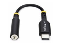 StarTech.com USB-C Audio Adapter to 3.5mm TRRS Jack, Headphone Aux Dongle - USB-C til hodetelefons-jakkadapter - 24 pin USB-C hann til 4-polsminijakk hunn - 12.7 cm - svart USBCAUDIO2