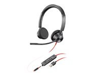 HP Poly Blackwire 3325 - Blackwire 3300 series - hodesett - on-ear - kablet - 3,5 mm jakk, USB-A - svart 76J20AA