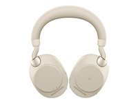 Jabra Evolve2 85 MS Stereo - Hodesett - full størrelse - Bluetooth - trådløs, kablet - aktiv støydemping - 3,5 mm jakk - lydisolerende - beige - Certified for Microsoft Teams 28599-999-998