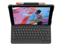 Logitech Slim Folio - Tastatur og folioveske - trådløs - Bluetooth LE - QWERTY - Pan Nordic - grafitt 920-011337