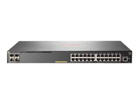 HPE Aruba 2930F 24G PoE+ 4SFP - Switch - L3 - Styrt - 24 x 10/100/1000 (PoE+) + 4 x Gigabit SFP (opplink) - rackmonterbar - PoE+ (370 W) JL261A#ABB