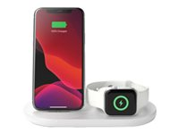 Belkin BoostCharge - Trådløst ladestativ - 7.5 watt - hvit - for Apple AirPods; AirPods Pro; iPhone 11, 12, 7, 8, SE, X, XR, XS, XS Max; Watch WIZ001VFWH