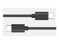 GRATEQ - USB-kabel - 24 pin USB-C (hann) til 24 pin USB-C (hann) - ac 100- 240 V - 5 A - 50 cm - USB Power Delivery (5 A, 100 W) - svart 85064QC