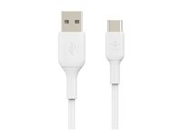 Belkin BoostCharge - USB-kabel - 24 pin USB-C (hann) til USB (hann) - 3 m - hvit CAB001BT3MWH