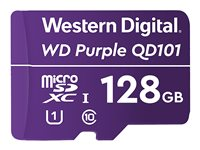 WD Purple SC QD101 WDD128G1P0C - Flashminnekort - 128 GB - UHS-I U1 / Class10 - microSDXC UHS-I - purpur WDD128G1P0C