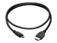 C2G 6ft 4K HDMI to Mini HDMI Cable with Ethernet - 60 Hz - M/M - HDMI-kabel med Ethernet - 19 pin mini HDMI Type C hann til HDMI hann - 1.83 m - skjermet - svart 50619