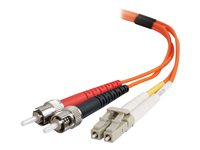 C2G LC-ST 50/125 OM2 Duplex Multimode PVC Fiber Optic Cable (LSZH) - Nettverkskabel - ST flermodus (hann) til LC multimodus (hann) - 1 m - fiberoptisk - dupleks - 50 / 125 mikroner - OM2 - halogenfri - oransje 85492