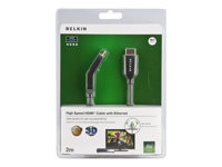 Belkin High Speed HDMI Cable with Ethernet - HDMI-kabel med Ethernet - HDMI hann til HDMI hann - 2 m F3Y023BT2M