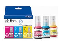 Brother BTD180CL Multipack - 3-pack - gul, cyan, magenta - original - hengeboks - blekkrefill - for Brother DCP-T580DW, DCP-T780DW BTD180CLVAL