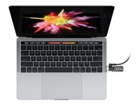 Compulocks MacBook Pro Touch Bar Lock Adapter With Combination Cable Lock - System, sikkerhetssett - sølv - for Apple MacBook Pro with Touch Bar 13.3" 4x Thunderbolt 3 (Late 2016, Mid 2017, Mid 2018, Mid 2019, Early 2020); MacBook Pro with Touch Bar 15.4" (Late 2016, Mid 2017, Mid 2018, Mid 2019) MBPRLDGTB01CL