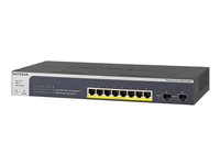 NETGEAR Smart GS510TPP - Switch - L3 Lite - smart - 8 x 10/100/1000 (PoE+) + 2 x SFP - stasjonær, rackmonterbar - PoE+ (190 W) GS510TPP-100EUS