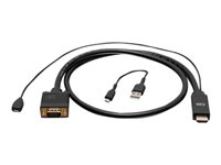 C2G 3ft HDMI to VGA Adapter Cable - Active HDMI to VGA Cable - Video adapter - HDMI, Micro-USB type B (kun strøm) til HD-15 (VGA) hann - 90 cm - svart - aktiv, 1080p støtte 60 Hz C2G41471