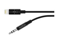 Belkin - Kabel fra Lightning til hodetelefonsjakk - Lightning hann til mini-phone stereo 3.5 mm hann - 1.83 m - svart AV10172BT06-BLK