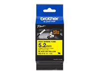 Brother HSe-611E - Svart på gult - Rull (0,52 cm x 1,5 m) 1 kassett(er) hengeboks - varmekrympetape - for P-Touch PT-D800W, PT-E300, PT-E300VP, PT-E550WVP, PT-P700, PT-P750W, PT-P900W, PT-P950NW HSE611E