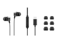 Lenovo Go - Ørepropper med mikrofon - i øret - svart - for ThinkCentre M60q Chromebox; M70s Gen 3; M70t Gen 3; ThinkPad E14 Gen 3; P15v Gen 3 4XD1J77351