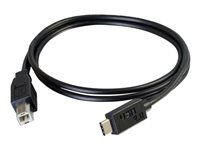 C2G 3m USB 2.0 USB Type C to USB B Cable M/M - USB C Cable Black - USB-kabel - USB-type B (hann) til 24 pin USB-C (hann) - USB 2.0 - 3 m - svart 88860