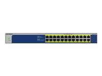 NETGEAR GS524PP - Switch - ikke-styrt - 24 x 10/100/1000 (PoE+) - stasjonær, rackmonterbar - PoE+ (300 W) - AC 100 - 230 V GS524PP-100EUS