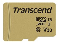 Transcend 500S - Flashminnekort (microSDHC til SD-adapter inkludert) - 8 GB - Video Class V30 / UHS-I U3 / Class10 - microSDHC TS8GUSD500S