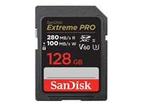 SanDisk Extreme Pro - Flashminnekort - 128 GB - Video Class V60 / UHS-II U3 / Class10 - SDXC UHS-II SDSDXEP-128G-GN4IN