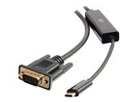 C2G 4.5m (15ft) USB C to VGA Adapter Cable - Video Adapter - Black - Ekstern videoadapter - USB-C - VGA - svart 82386