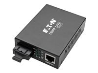 Eaton Tripp Lite Series Gigabit Multimode Fiber to Ethernet Media Converter, 10/100/1000 SC, International Power Supply, 850 nm, 550 m (1,804 ft.) - Fibermedieomformer - 1GbE - 10Base-T, 100Base-TX, 1000Base-T - RJ-45 / SC flermodus - opp til 550 m - 850 nm N785-INT-SC-MM