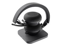 Logitech Zone Wireless Plus - Hodesett - on-ear - Bluetooth - trådløs - aktiv støydemping - lydisolerende - grafitt - Certified for Microsoft Teams 981-000919