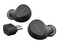 Jabra Evolve2 Buds MS - True wireless-hodetelefoner med mikrofon - i øret - Bluetooth - aktiv støydemping - USB-C via Bluetooth-adapter - lydisolerende - svart - Certified for Microsoft Teams 20797-999-889
