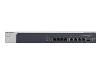 NETGEAR XS508M - Switch - ikke-styrt - 7 x 10 Gigabit Ethernet + 1 x 10 Gigabit Ethernet / 10 Gigabit Ethernet SFP+ - stasjonær, rackmonterbar XS508M-100EUS