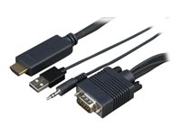 Sony CAB-VGAHDMI1 - HDMI-kabel - HDMI hann til USB, HD-15 (VGA), mini-phone stereo 3.5 mm hann - 1 m - for Sony FW-43XD8001, FW-49XD8001, FW-55XD8501, FW-65XD8501, FW-75XD8501, FW-85XD8501 CAB-VGAHDMI1