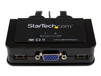 StarTech.com 2 Port USB VGA Cable KVM Switch - USB Powered with Remote Switch - KVM with VGA - Dual Port VGA KVM Switch (SV211USB) - KVM-svitsj - 2 x KVM port(s) - 1 lokalbruker - stasjonær SV211USB