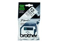 Brother M-K231SBZ - Svart på hvitt - Rull (1,2 cm x 4 m) 1 kassett(er) blister - ulaminert teip - for P-Touch PT-55, PT-65, PT-75, PT-80, PT-85, PT-BB4, PT-M95 MK231SBZ