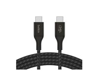 Belkin BOOST CHARGE - USB-kabel - 24 pin USB-C (hann) til 24 pin USB-C (hann) - USB 2.0 - 2 m - opp til 240 W strømforsyningsstøtte - svart CAB015BT2MBK
