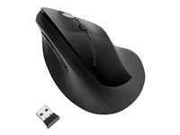 Kensington Pro Fit Ergo Vertical Wireless Mouse - Vertikal mus - ergonomisk - høyrehendt - 6 knapper - trådløs - 2.4 GHz - USB trådløs mottaker - svart K75501EU