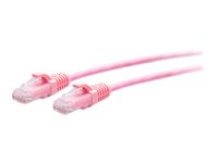 C2G 15ft (4.5m) Cat6a Snagless Unshielded (UTP) Slim Ethernet Network Patch Cable - Pink - Koblingskabel - RJ-45 (hann) til RJ-45 (hann) - 4.5 m - 4.8 mm - UTP - CAT 6a - formstøpt, uten hindringer - rosa C2G30200