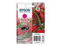 Epson 503 - 3.3 ml - magenta - original - blære med RF/lyd-alarm - blekkpatron - for Expression Home XP-5200, XP-5205; WorkForce WF-2960DWF, WF-2965DWF C13T09Q34020