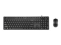 Targus - Tastatur- og mussett - full størrelse - bakteriedrepende middel - USB - QWERTY - Storbritannia - svart BUS0423UK
