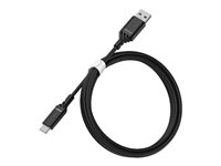 OtterBox Standard - USB-kabel - 24 pin USB-C (hann) til USB (hann) - USB 2.0 - 3 A - 1 m - svart 78-52537