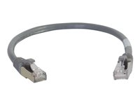 C2G Cat6a Booted Shielded (STP) Network Patch Cable - Koblingskabel - RJ-45 (hann) til RJ-45 (hann) - 20 m - STP - CAT 6a - formstøpt, uten hindringer, flertrådet - grå 89924