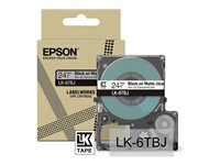 Epson LabelWorks LK-6TBJ - Svart på matt klart - Rull (2,4 cm x 8 m) 1 kassett(er) hengeboks - tapepatron - for LabelWorks LW-C610 C53S672067