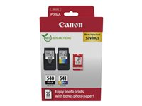 Canon PG-540/CL-541 Photo Paper Value Pack - 2-pack - svart, farge (cyan, magenta, gul) - original - hengeboks - blekkpatron/papirsett - for PIXMA MG3250, MG3550, MG3650, MG4250, MX395, MX455, MX475, MX525, MX535, TS5150, TS5151 5225B013