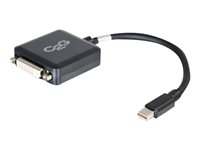 C2G 20cm Mini DisplayPort to DVI Adapter - Thunderbolt to Single Link DVI-D Converter M/F - Black - DisplayPort-kabel - Mini DisplayPort (hann) til DVI-D (hunn) - 20 cm - svart 84311