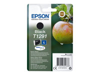 Epson T1291 - 11.2 ml - L-størrelse - svart - original - blister - blekkpatron - for Stylus SX230, SX235, SX430, SX438; WorkForce WF-3010, 3520, 3530, 3540, 7015, 7515, 7525 C13T12914012