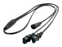 C2G 16 AWG 1-to-2 Power Cord Splitter - Strømsplitter - IEC 60320 C14 til power IEC 60320 C13 - 1.8 m - formstøpt - svart 80631