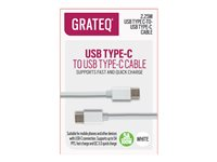 GRATEQ - USB-kabel - 24 pin USB-C (hann) til 24 pin USB-C (hann) - 5 A - 2.25 m - hvit 85058QC