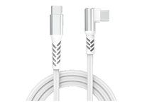 GRATEQ PRO - USB-kabel - 24 pin USB-C (hann) til 24 pin USB-C (hann) vinklet - 5 A - 1 m - USB Power Delivery (240 W) - hvit 86070GC