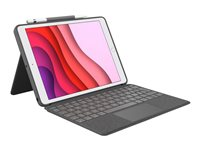 Logitech Combo Touch - Tastatur og folioveske - med styrepute - bakgrunnsbelyst - Apple Smart connector - QWERTY - Nordisk (dansk/finsk/norsk/svensk) - Oxford-grå - for Apple 10.9-inch iPad (10. generasjon) 920-011440